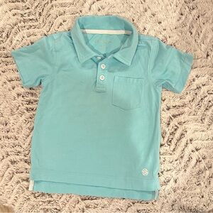 Lilly Pulitzer Light Turquoise Kids Polo Shirt Sz XS (2-3y)